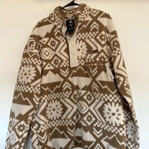 Columbia Tan and Cream Fleece Jacket